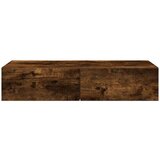 vidaXL Stenska polica s predali dimljen hrast 80x33x17 cm inž. les | Shoptok.si