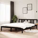  Okvir za krevet od masivnog drva crni 150 x 200 cm veliki | shoptok.hr