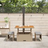  3-dijelni set za objedovanje u vrtu s jastučićima bež poli ratan akacija | shoptok.hr