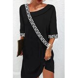 Fenzy Elegantna Haljina S Geometrijskim Printom, Crna | shoptok.hr