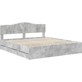  Krevetna konstrukcija s ladicama Betonski sivi 180 x 200 cm Siva 206 x 183 x 90 cm | shoptok.hr