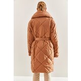 Bianco Lucci Women's Metal Buttoned Diamond Patterned Oversize Puffer Coat | Shoptok.si