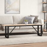 vidaXL Klubska mizica O okvir 160x40x45 cm trdna borovina lito železo Cene