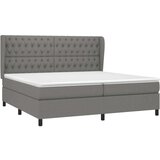  Box spring postelja z vzmetnico temno siva 200x200 cm blago, (20726975) | Shoptok.si
