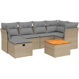  7-dijelni set vrtnih sofa s jastucima bež od poliratana | shoptok.hr