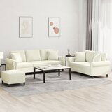 vidaXL 3-dijelni set sofa s jastucima krem baršunasti Cijene