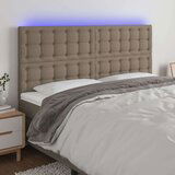  LED uzglavlje smeđesivo 200x5x118/128 cm od tkanine | shoptok.hr