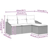  Set od 4 komada kauča za vrt s jastučićima Bež Poli Ratan | shoptok.hr