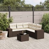vidaXL 6-dijelni set vrtnih sofa od poliratana s jastucima smeđi | shoptok.hr