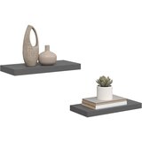  Plutajuće zidne police 2 kom sjajne sive 50 x 23 x 3,8 cm MDF | shoptok.hr