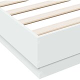 vidaXL Posteljni okvir z LED diodami bel 150x200 cm | Shoptok.si