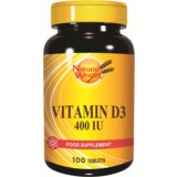Natural Wealth vitamin D3 400 iu, 100 tableta - podrška imunitetu Cene