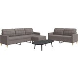  3-dijelni set sofa s tabureom smeđesivi od tkanine | shoptok.hr