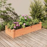  Povišena vrtna gredica s oblogom smeđa 120x45x25 cm od jelovine | shoptok.hr