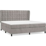  Box spring postelja z vzmetnico svetlo siva 200x200 cm žamet, (20788925) | Shoptok.si
