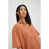 Levi's Lanena košulja za žene, boja: narančasta, relaxed, s klasičnim ovratnikom