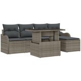vidaXL set od 6 vrtnih sofa s jastučićima Siva Poli Ratan, 2-sjedna vrtna sofa sa spremištem i jastučićima Siva Poli Ratan Cijene