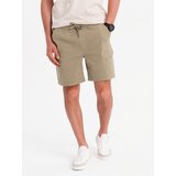 Ombre Men's loose-fit shorts with cargo pockets - light olive | Eponuda.ba
