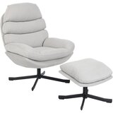 HOMCOM sprostitveni naslonjač s stolčkom poliester, jeklo 93D x 78Š x 100V cm Krem bela, (5000242832) | Shoptok.si