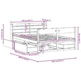  Okvir kreveta bez madraca 140 x 190 cm od masivne borovine | shoptok.hr