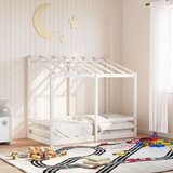 vidaXL Dječji krevet s krovom bijeli 70 x 140 cm od masivne borovine | shoptok.hr