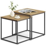  Četvrtasti stolić 2 kom - hrast / crne noge | shoptok.hr