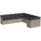  10-dijelni set vrtnih sofa poliratan s jastucima svijetlosivi | shoptok.hr