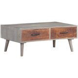 The Living Store Klubska mizica siva 100x60x40 cm trden mangov les - Klubska Mizica, (21574760) | Shoptok.si
