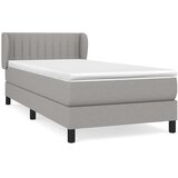 Box spring krevet s madracem svjetlosivi 90x190 cm od tkanine | shoptok.hr