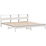 vidaXL Knjižna postelja brez vzmetnice bela 180x200 cm trdna borovina | Shoptok.si
