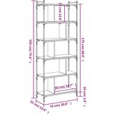  Regal za knjige sa 6 razina crni 76x32x192 cm konstruirano drvo | shoptok.hr