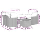  7-dijelni set vrtnih sofa od poliratana s jastucima crni | shoptok.hr