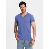 Ombre BASIC men's cotton classic tee with v-neck - purple | Shoptok.si