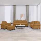  4-dijelni set sofa s jastucima smeđi baršunasti | shoptok.hr