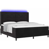  Krevet s opruga kutije s LED trakama Crna 180 x 200 cm Baršun | shoptok.hr