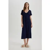 Defacto Fall in Love Regular Fit V Neck Viscose Nightgown