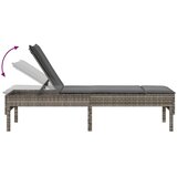  Ležaljka s jastukom siva 55x200x44 cm poli ratan | Shoptok.si