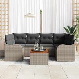  Sjedeća garnitura za vrt 7 kom. Siva poliratan 234 x 122.5 x 69 cm | shoptok.hr