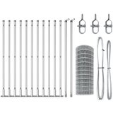 vidaXL Euro ograda s 13 flangiranih postova 0.4x50 m Cinkovana čelika | shoptok.hr