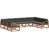  Set vanjskih sofa 9 kom. Prirodna i antracit Smeđa 404 x 245,5 x 73 cm | shoptok.hr