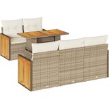  6-dijelni set vrtnih sofa s jastucima bež od poliratana bagrem | shoptok.hr