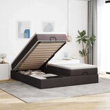 vidaXL Otomanski posteljni okvir z vzmetnicami rjav 200x200 cm blago | Shoptok.si