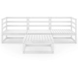  Sedežna garnitura 4-delna bela trdna borovina | Shoptok.si