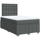 vidaXL Box spring postelja z vzmetnico temno siva 120x190 cm blago | Shoptok.si