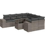  9-dijelni set vrtnih sofa od poliratana s jastucima sivi | shoptok.hr