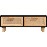  Stolić za kavu crni 80x40x30 cm konstruirano drvo i borovina | Eponuda.com