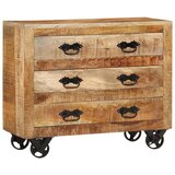  The Living Store Komoda s 3 predali 80x30x65 cm trden robusten mangov les - Komoda, (21440867) Cene