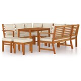  9-dijelni vrtni blagovaonski set s jastucima od bagremovog drva | shoptok.hr