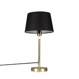 QAZQA Namizna svetilka zlata / medenina s črno senco 25 cm nastavljiva - Parte | Shoptok.si