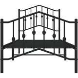 Metalni okvir kreveta s uzglavljem i podnožjem crni 80 x 200 cm | shoptok.hr